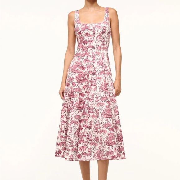 STAUD Dresses & Skirts - STAUD Wells Dress Bordeaux Toile Dress Size 10 EUC